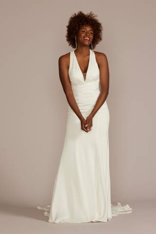 Picture of Crepe Back Satin Sheath Wedding Dress